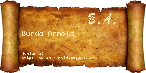 Burda Arnold névjegykártya