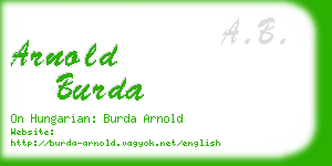 arnold burda business card